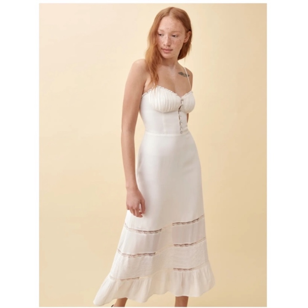 REFORMATION Harvest Midi Dress in Ivory Size US 8